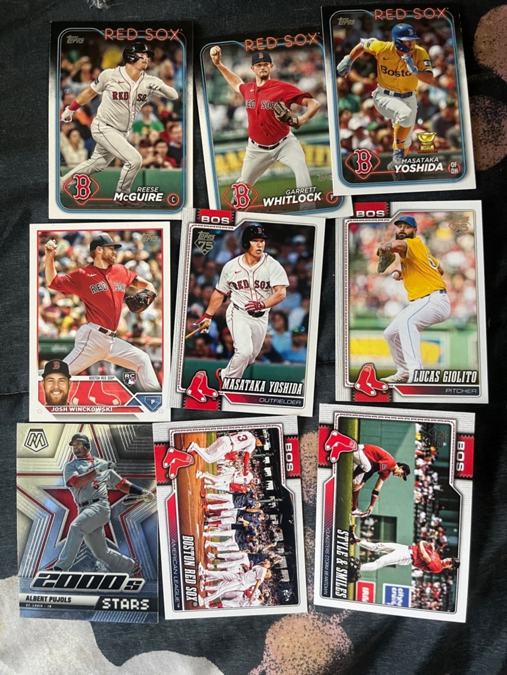 Topps Red Sox Baseball Card Set - Red, White, Yellow, Black